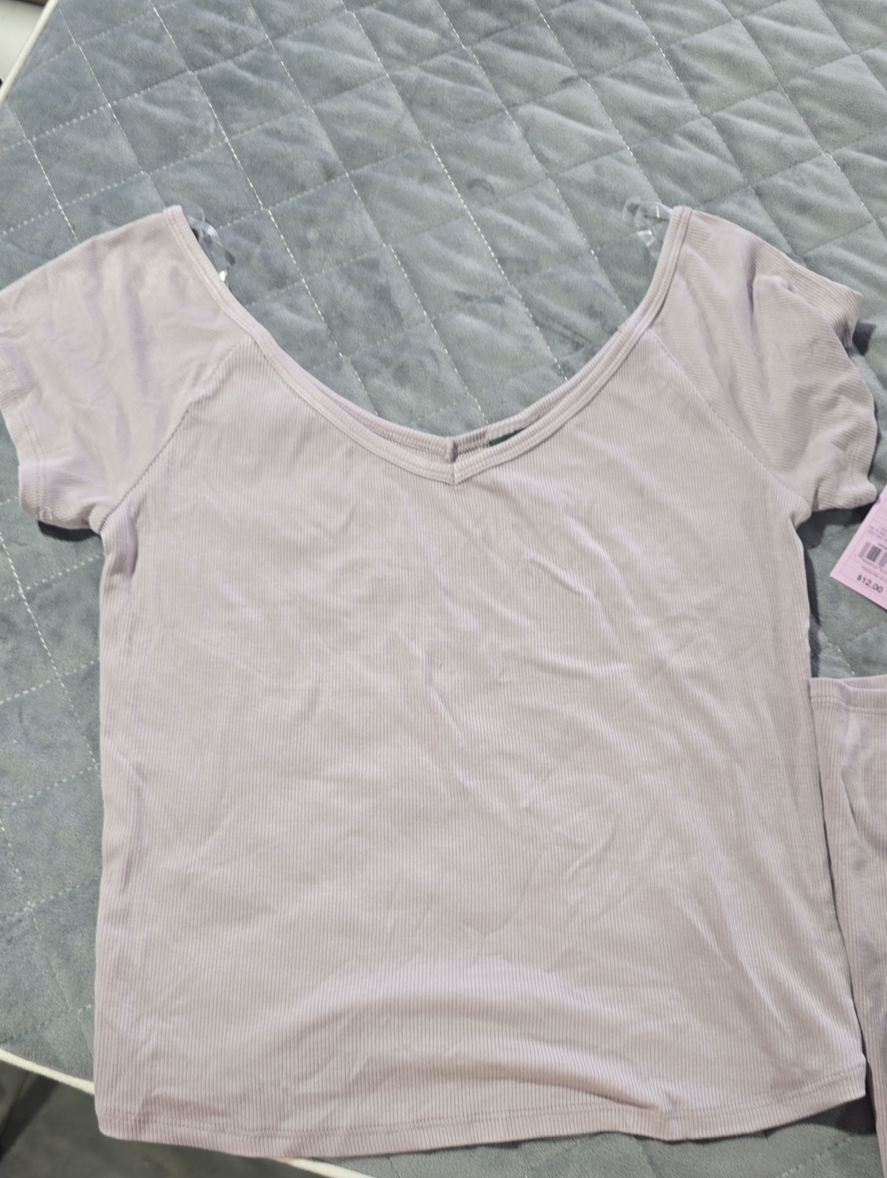 wild fable Scoop Neck Ribbed Tee in Light Lavender